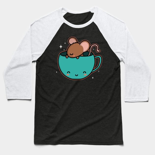 Teacup Mouse Baseball T-Shirt by perdita00